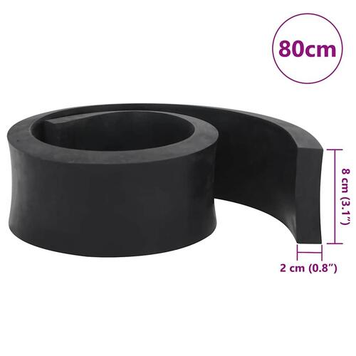 Gummikant til sneplov 80x8x2 cm sort