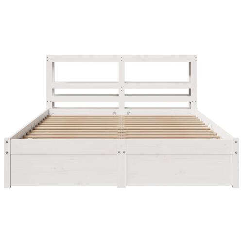 Sengeramme med hovedgærde uden madras Hvid 140x190 cm