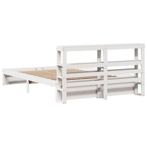 Sengeramme med hovedgærde uden madras Hvid 140x190 cm