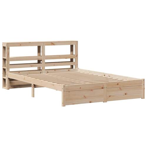 Sengeramme med sengegavl 150x200 cm massivt fyrretræ