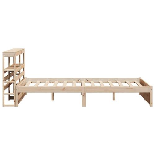 Sengeramme med sengegavl 150x200 cm massivt fyrretræ