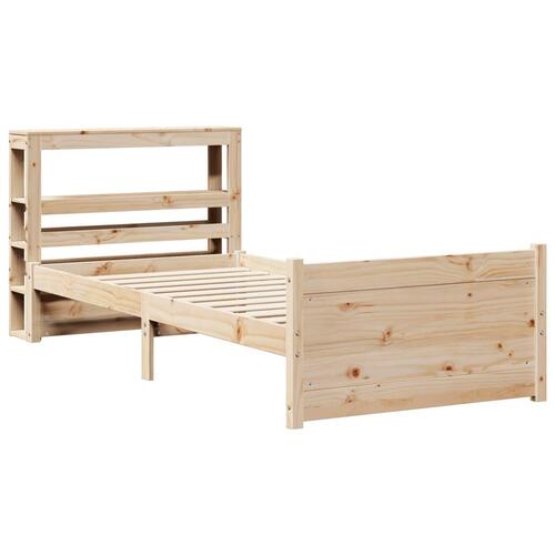 Sengeramme med sengegavl 75x190 cm massivt fyrretræ
