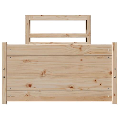 Sengeramme med sengegavl 75x190 cm massivt fyrretræ