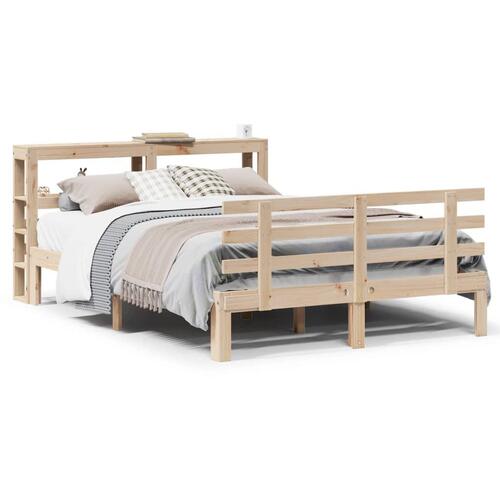 Sengeramme med sengegavl 160x200 cm massivt fyrretræ
