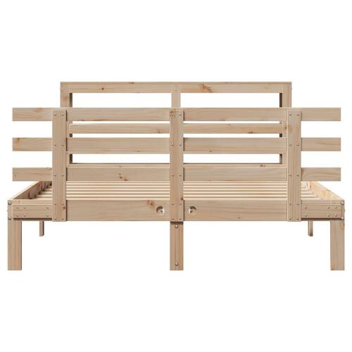 Sengeramme med sengegavl 160x200 cm massivt fyrretræ