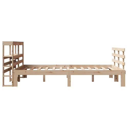 Sengeramme med sengegavl 160x200 cm massivt fyrretræ