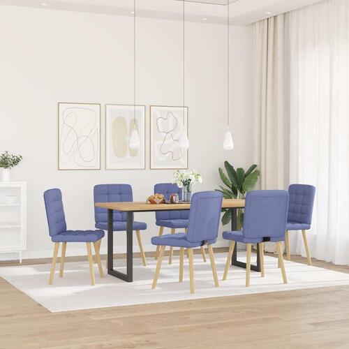 Spisebordsstole 6 stk. Jeans blåt stof