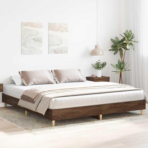 Sengestel uden madras 180x200 cm konstrueret træ brunt eg