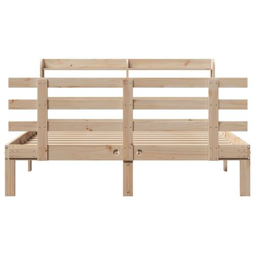 Sengeramme med sengegavl 140x190 cm massivt fyrretræ