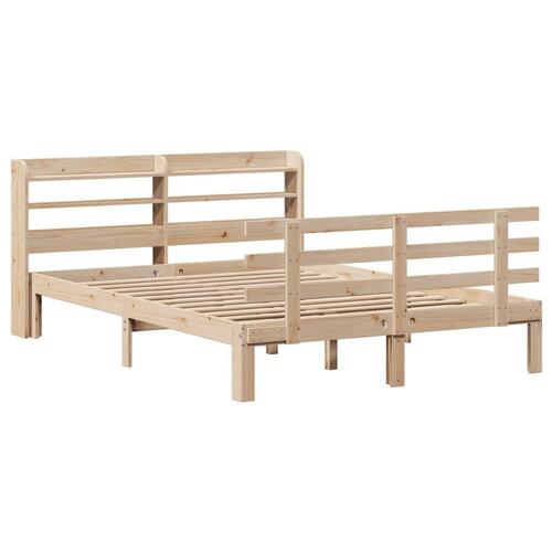 Sengeramme med sengegavl 120x200 cm massivt fyrretræ hvid