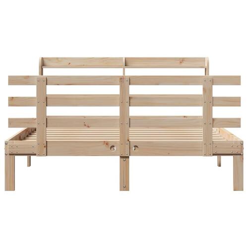 Sengeramme med sengegavl 120x200 cm massivt fyrretræ hvid