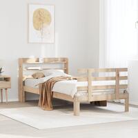 Sengeramme med sengegavl 90x200 cm massivt fyrretræ