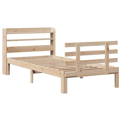 Sengeramme med sengegavl 90x200 cm massivt fyrretræ