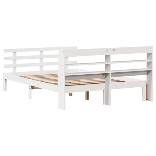 Sengeramme med hovedgærde uden madras Hvid 160x200 cm