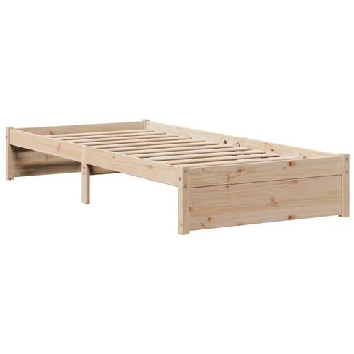 Sengeramme med sengegavl 75x190 cm massivt fyrretræ