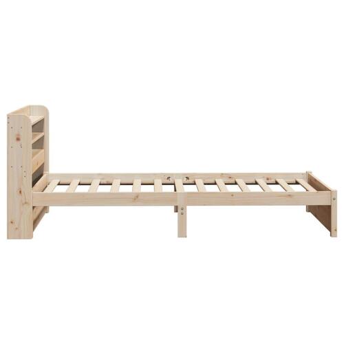 Sengeramme med sengegavl 75x190 cm massivt fyrretræ