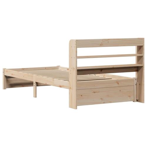 Sengeramme med sengegavl 75x190 cm massivt fyrretræ