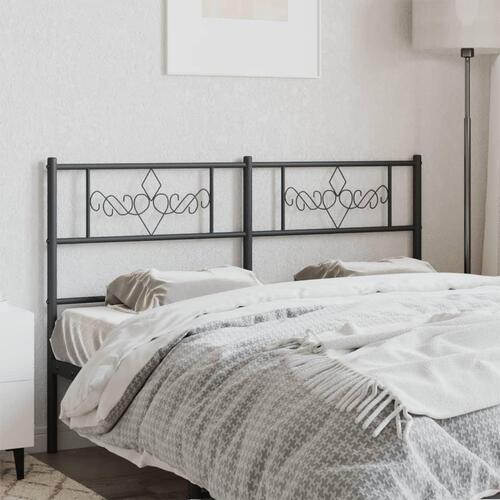 Sengegavl 140 cm metal sort