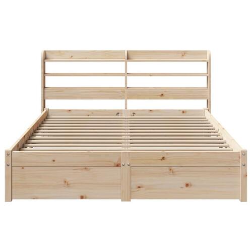 Sengeramme med sengegavl 120x200 cm massivt fyrretræ hvid