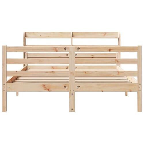 Sengeramme med sengegavl 140x200 cm massivt fyrretræ hvid