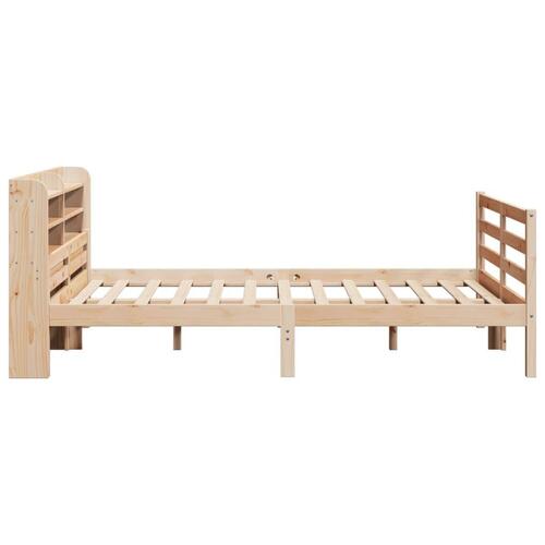 Sengeramme med sengegavl 140x200 cm massivt fyrretræ hvid