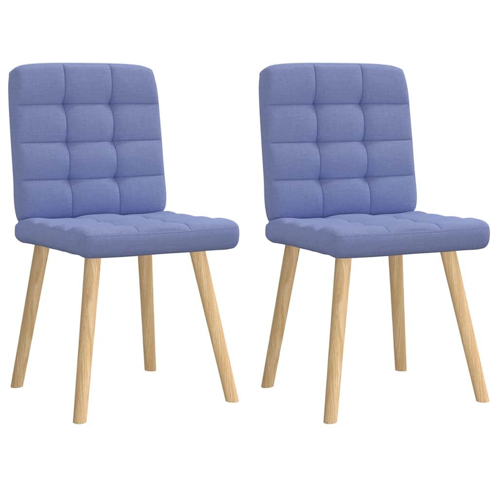 Spisebordsstole 2 stk. Jeans blåt stof