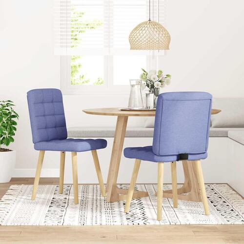 Spisebordsstole 2 stk. Jeans blåt stof