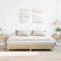 Sengeramme 160x200 cm uden madras konstrueret træ sonoma-eg