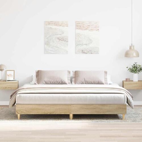 Sengeramme 160x200 cm uden madras konstrueret træ sonoma-eg