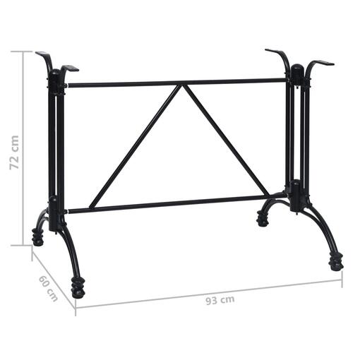 Bordben til bistrobord 93x60x72 cm støbt aluminium sort