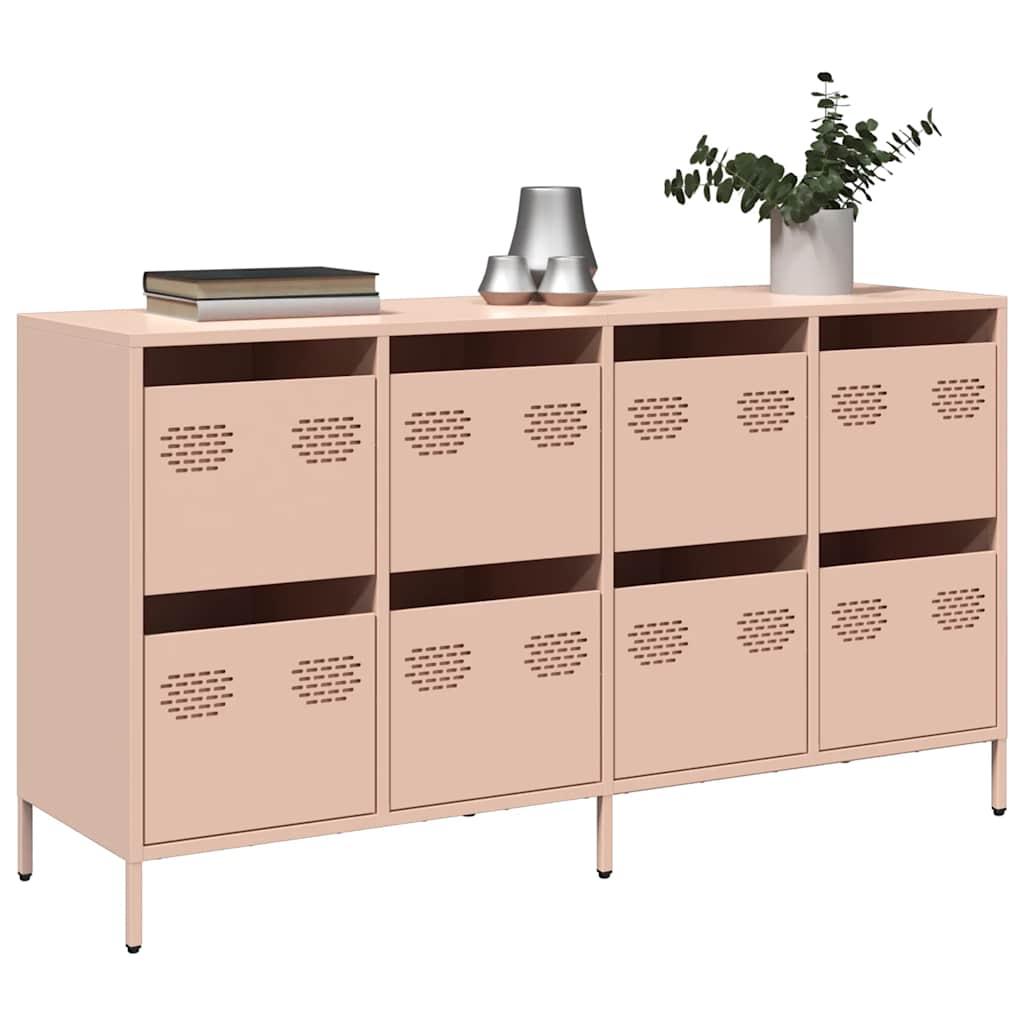 Skab 135x39x73,5 cm koldvalset stål lyserød billede