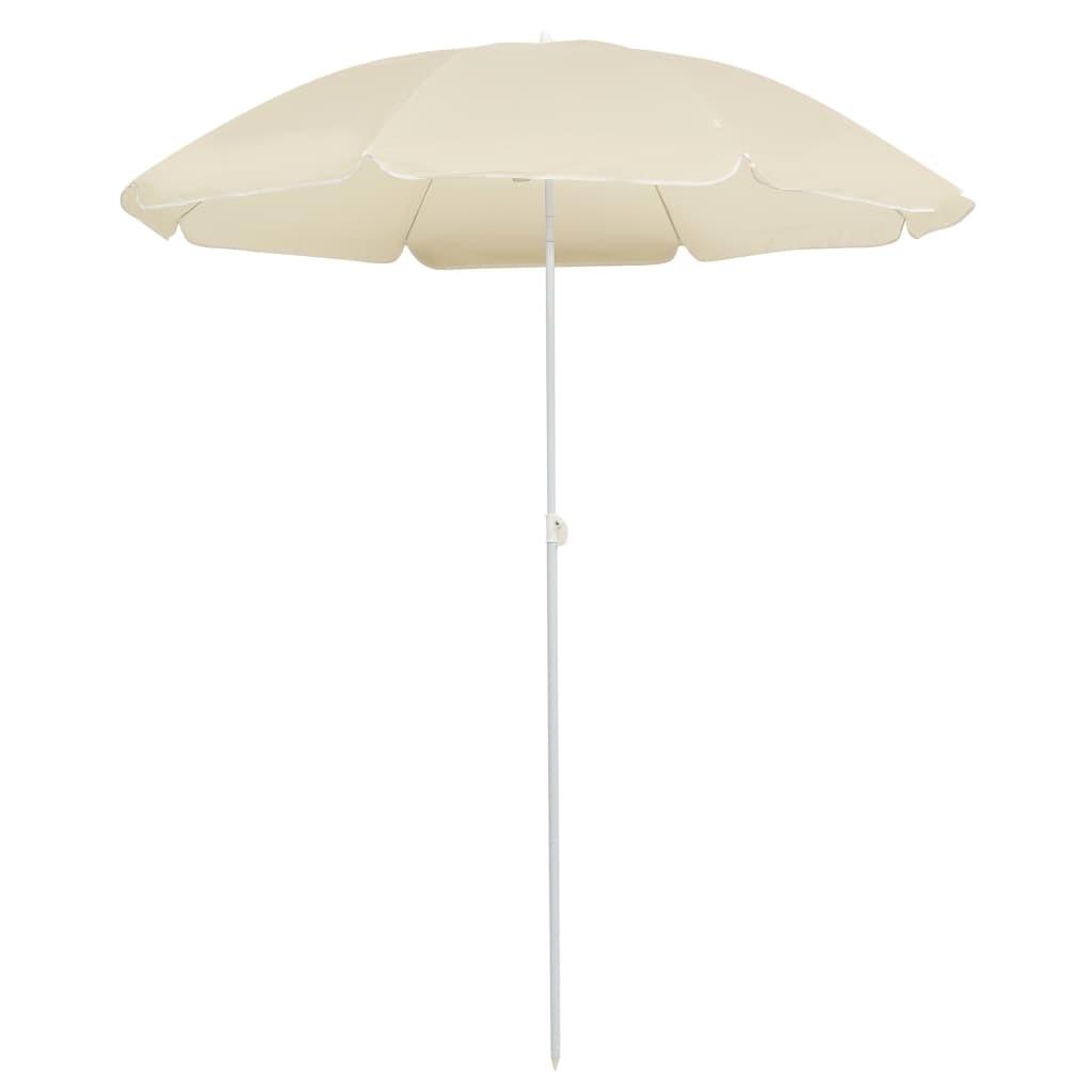 Parasol 180 cm stålstang sandfarvet
