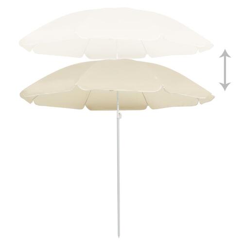 Parasol med stålstang 180 cm sandfarvet