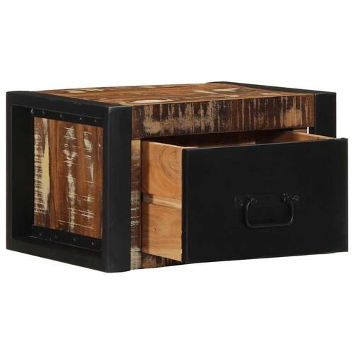 Sengeskabe 2 stk 40x35x25 cm massivt genbrugstræ flerfarvet