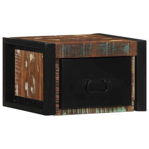 Sengeskabe 2 stk 40x35x25 cm massivt genbrugstræ flerfarvet