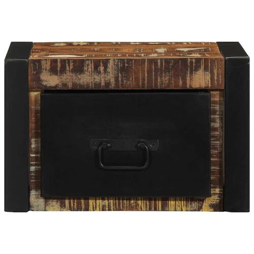 Sengeskabe 2 stk 40x35x25 cm massivt genbrugstræ flerfarvet