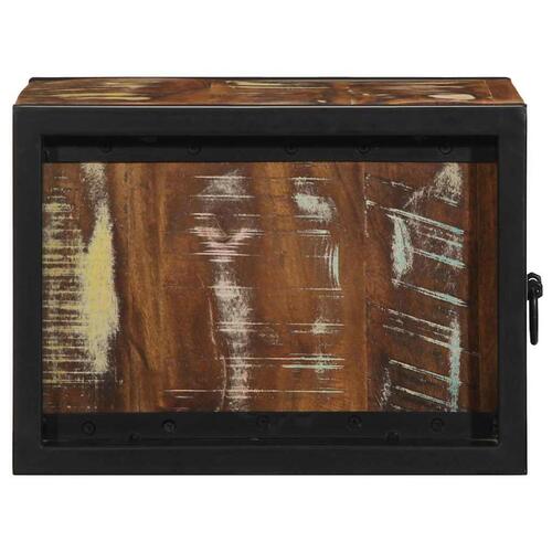 Sengeskabe 2 stk 40x35x25 cm massivt genbrugstræ flerfarvet