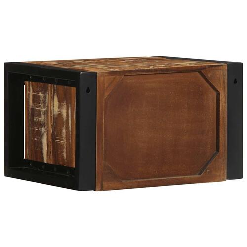 Sengeskabe 2 stk 40x35x25 cm massivt genbrugstræ flerfarvet