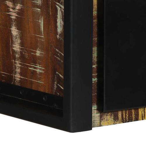 Sengeskabe 2 stk 40x35x25 cm massivt genbrugstræ flerfarvet