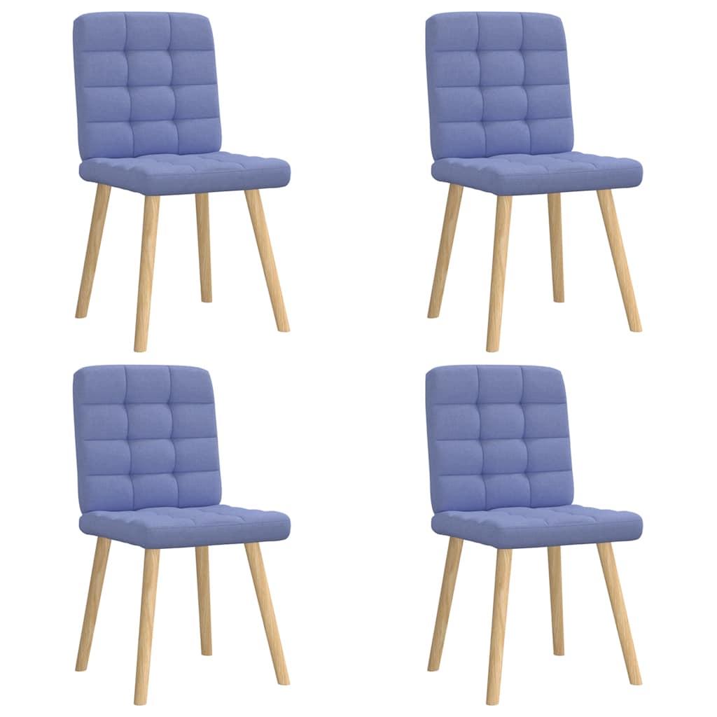 Spisebordsstole 4 stk. Jeans blåt stof