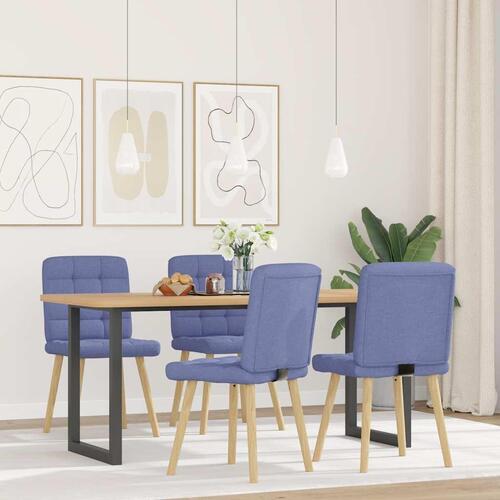 Spisebordsstole 4 stk. Jeans blåt stof