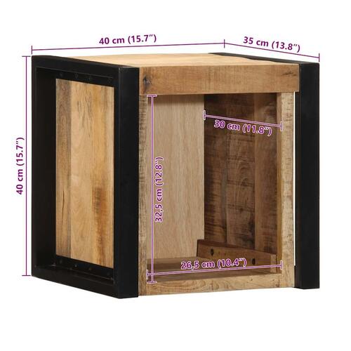 Sengeskab 40x35x40 cm massivt ru mangotræ