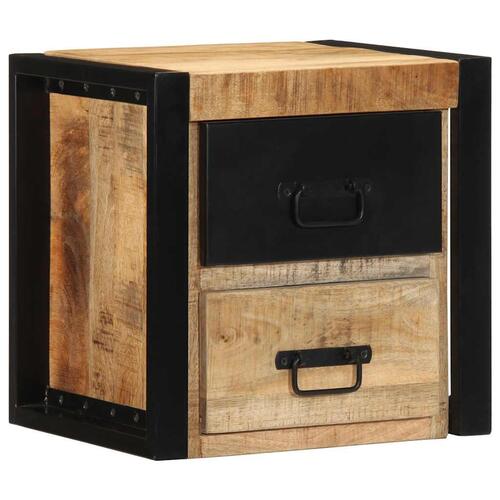 Sengeskabe 2 stk 40x35x40 cm massivt ru mangotræ