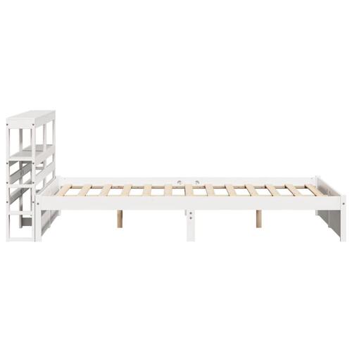 Sengeramme med hovedgærde uden madras Hvid 160x200 cm