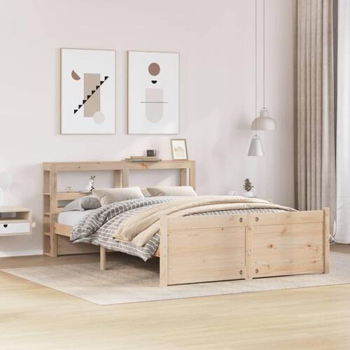 Sengeramme med sengegavl 150x200 cm massivt fyrretræ