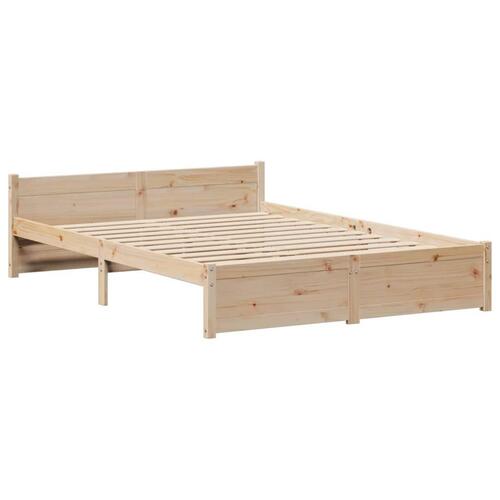 Sengeramme med sengegavl 150x200 cm massivt fyrretræ