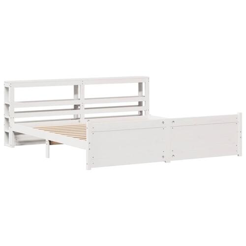 Sengeramme med hovedgærde uden madras Hvid 180x200 cm