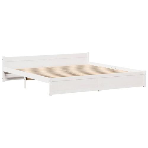 Sengeramme med hovedgærde uden madras Hvid 180x200 cm