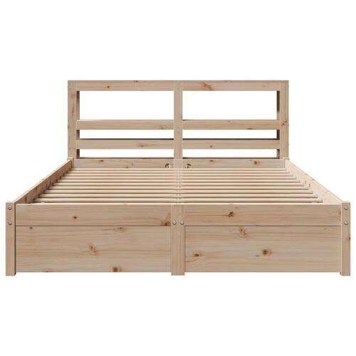 Sengeramme med sengegavl 160x200 cm massivt fyrretræ
