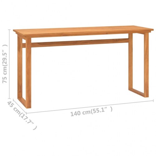 Skrivebord 140x45x75 cm massivt teaktræ